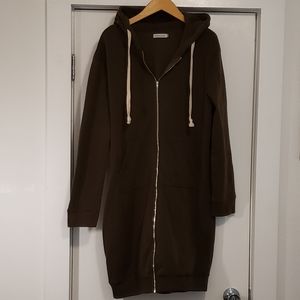 Misslook Olive Fleece Hooded Zip Up XXL